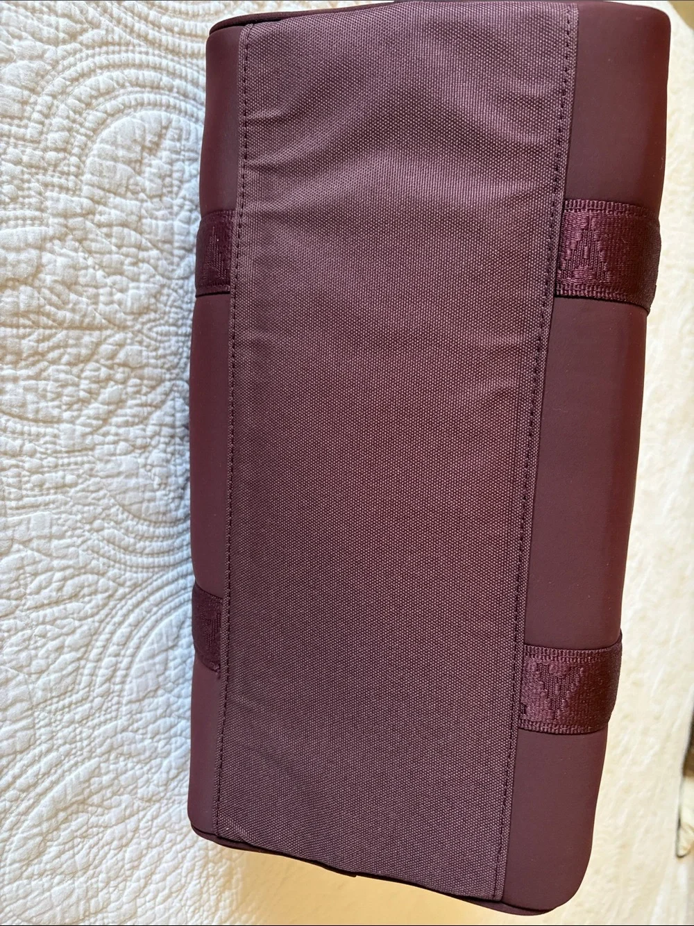 Athleta Diem Speedster Satchel in Burgundy Neoprene with Crossbody Strap